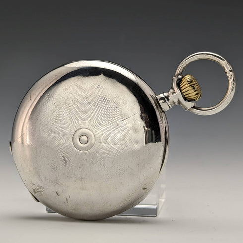 1900年頃 アンティーク オメガ 懐中時計 銀側ハンターケース 動作良好